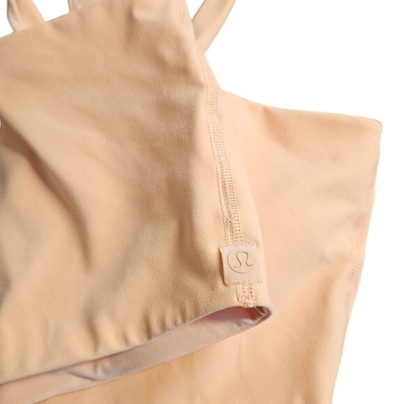 Lululemon Bend This V and Racer Bra *Light Support, A-C Cups Peach Bellini, S/M - Picture 5 of 6